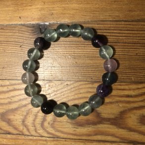 Fluorit armbnd 10mm, kugle