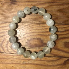 Prehnit armbnd 10mm, kugle