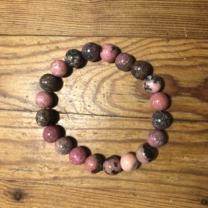 Rhodonit A armbnd 10mm, kugle