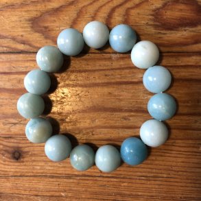 Amazonit armbnd 12mm , kugle (15)