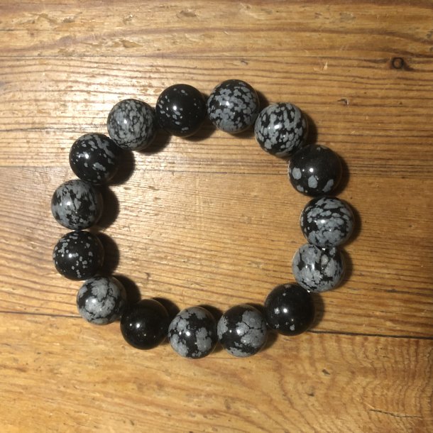 Obsidian, snefnugs- 12mm, kugle (15)