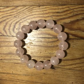 Rosakvarts armbnd 12mm, kugle (16)