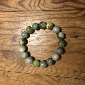 Serpentin (Kinajade) armbnd 12mm, kugle (17)