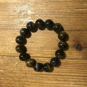 Tiger- og falkeje armbnd 12mm, kugle (16)