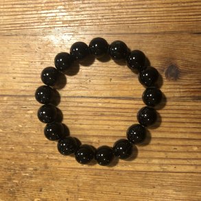 Turmalin armbnd, sort 12mm, kugle (17)