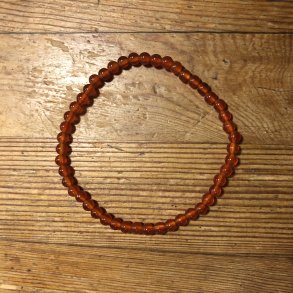 Agat, armbnd, rdtfarvet 4mm, kugle