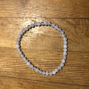 Chalcedon A armbnd kugle bl 4mm, kugle