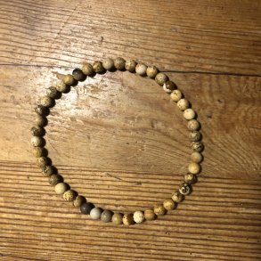 Jaspis, landskabs- armbnd 4mm, kugle