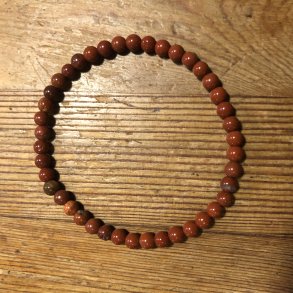 Jaspis, rd A armbnd 4mm, kugle