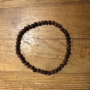 Obsidian, mahogni- armbnd 4mm, kugle