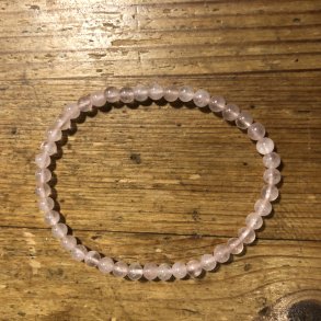 Rosakvarts A armbnd lyserd 4mm, kugle