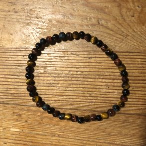 Tiger- okse- og falkeje A armbnd 4mm, kugle