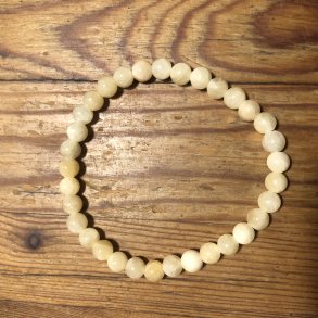 Aragonit A armbnd 6mm, kugle