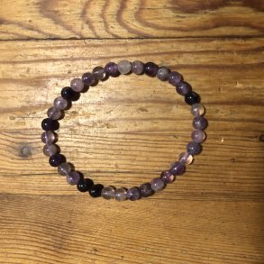 Fluorit A armbnd, violet 6mm, kugle
