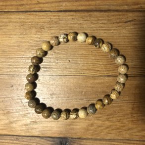 Jaspis, landskabs- A armbnd 6mm, kugle