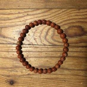 Jaspis, rd A armbnd 6mm, kugle