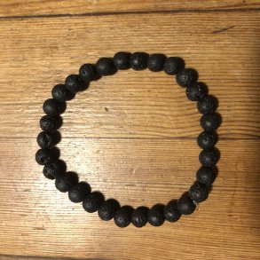 Lavasten armbnd 6mm, kugle