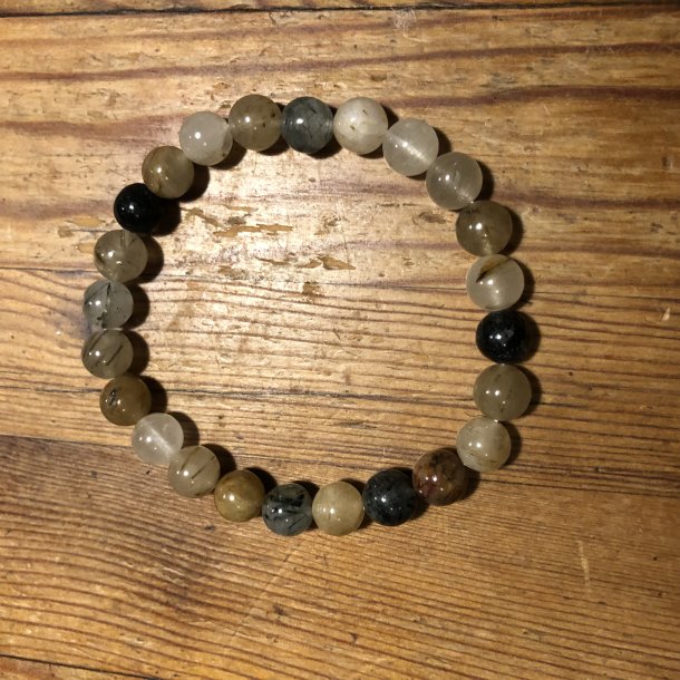 Rutilkvarts flerfarvet armbnd 8mm, kugle