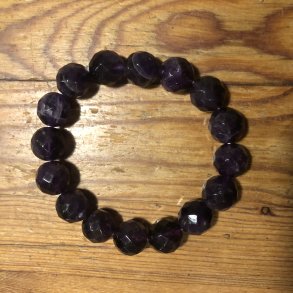 Ametyst armbnd 12mm kugle facetteret