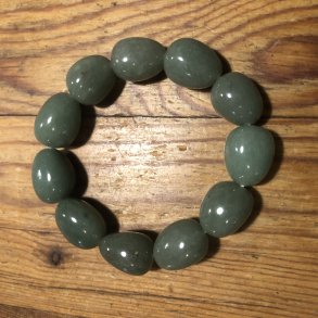 Aventurin armbnd, grn tromlepoleret