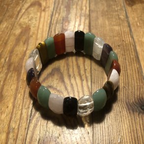 Blandede sten armb�nd, facetterede plader