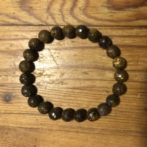 Bronzit armbnd 8mm kugle facetteret