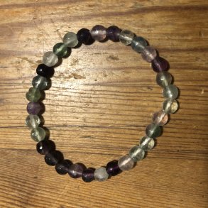 Fluorit armbnd 6mm kugle facetteret