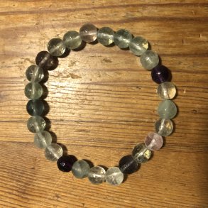 Fluorit armbnd 8mm kugle facetteret