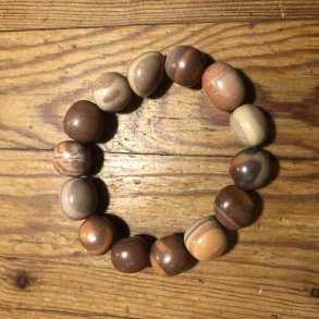 Jaspis, billed- armbnd tromlepoleret