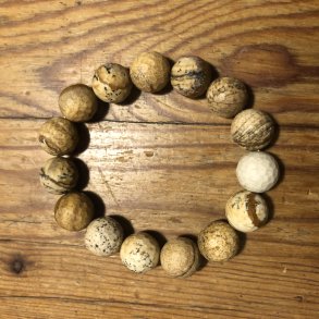 Jaspis, landskabs- armbnd, 12mm kugle facetteret