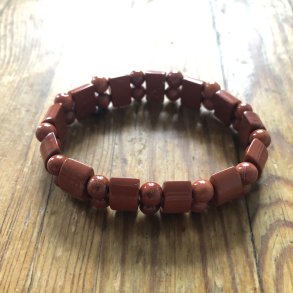 Jaspis r�d armb�nd formet som badebro