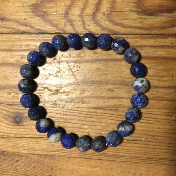 Lapis lazuli armbnd 8mm kugle facetteret