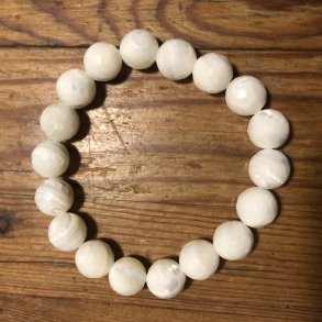 Perlemor armbnd 10mm kugle facetteret