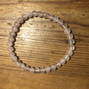 Rosakvarts armbnd 4mm, kugle for brn