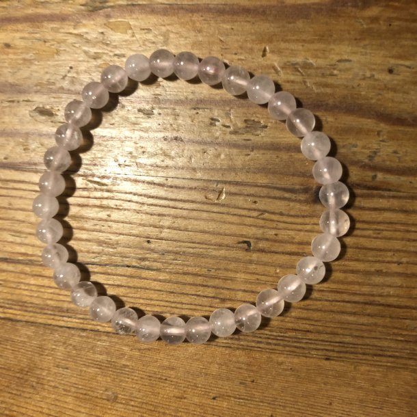 Rosakvarts armbnd 4mm, kugle for brn