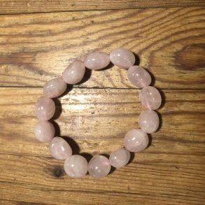 Rosakvarts armbnd, tromlepoleret