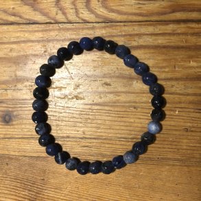 Sodalit armbnd 6mm kugle facetteret