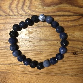 Sodalit armbnd 8mm kugle facetteret